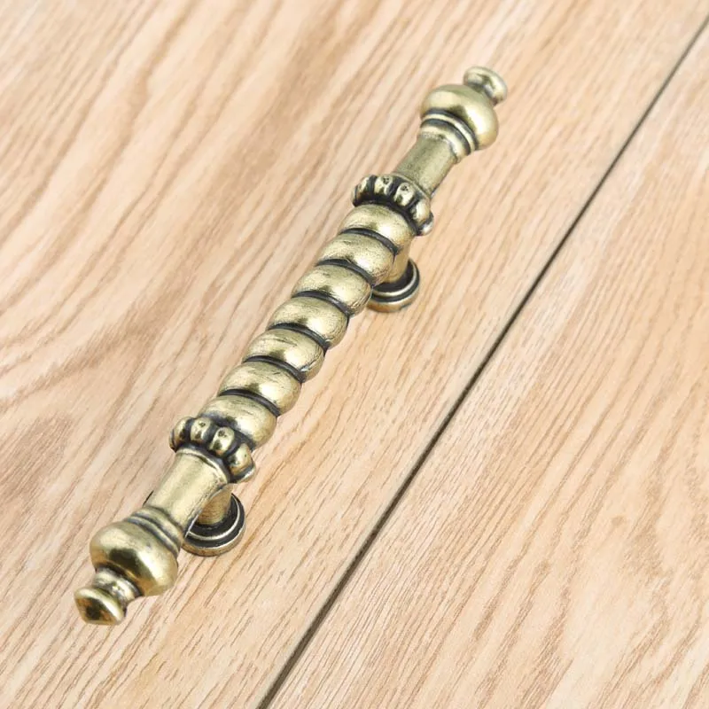 Ручка мебельная бронзовая в винтажном Европейском стиле 210 мм|drawer knobs|brass drawer
