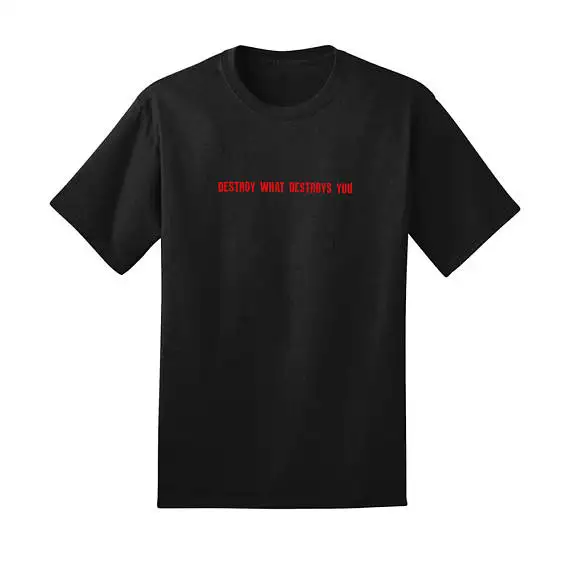 Black with red text Футболка с надписью «разрушить то, что разрушит тебя» 90 s, бледно-Пастельная футболка Tumblr, вдохновленная гранж эстетической эстетикой, футболка moletom do tumblr - Цвет: Black with red text