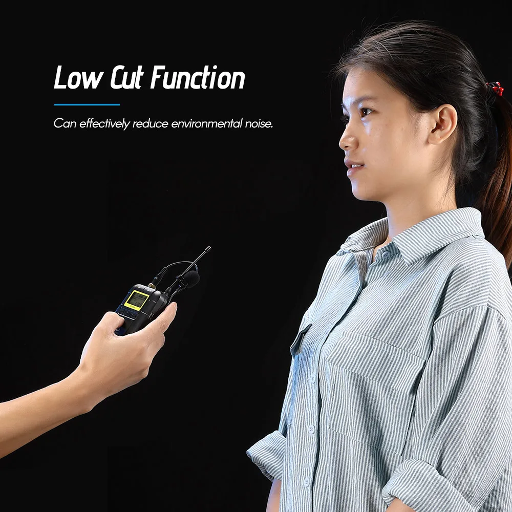 Professional Video Recording Microphone Wireless microphone with Lavalier Lapel Mic and LCD Display Screen for DSLR DV Cameras |