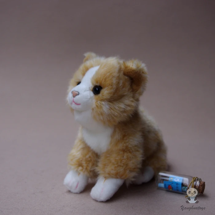 Милая Набивная игрушка с желтым тигром кошки кукла симуляция животных детские
