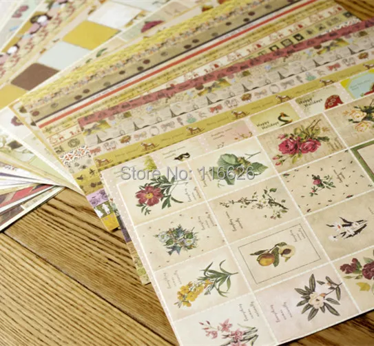 DIY винтажная Скрапбукинг бумажная наклейка в Корейском стиле 24 листа/лот