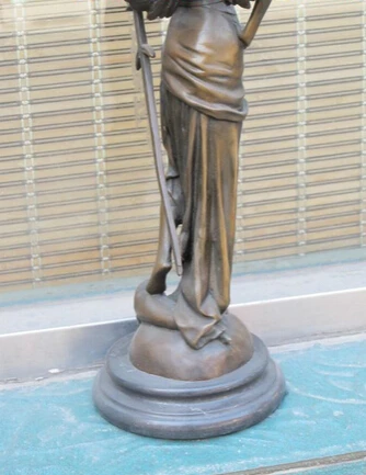 

bi002260 25"Western ART Bronze Matrble wing Statue Greek wisdom goddess of beauty Athena