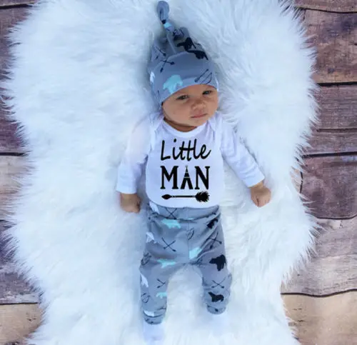 Newborn Baby Boys Jumpsuit Playsuit Romper +Pants Outfit Clothes Boy Pant |