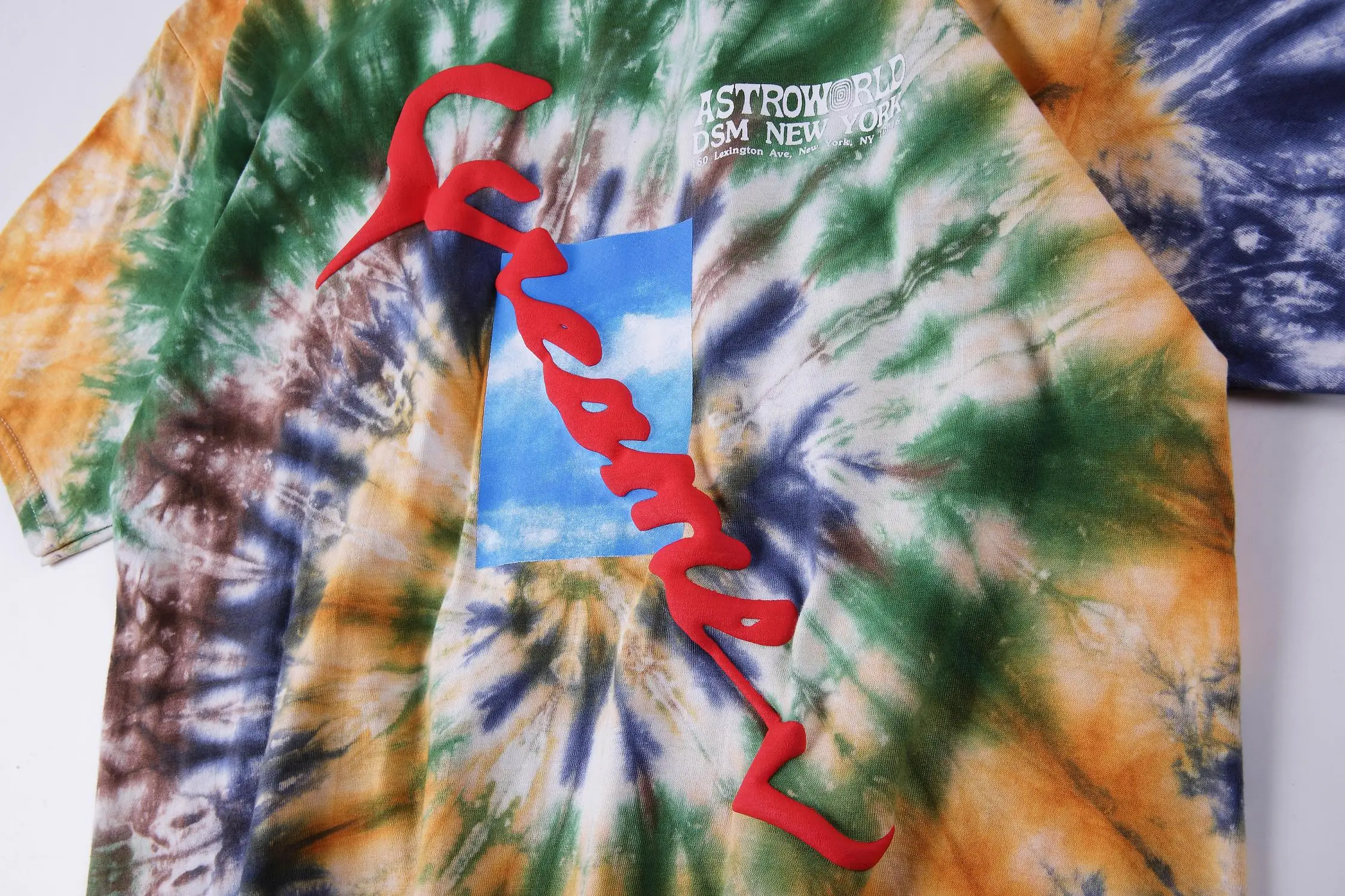 19SS Трэвиса Скотта астромира футболка 1:1 высокое качество инопланетянин Tie Dye футболка уличного рынка хип-хоп Astroworld футболка