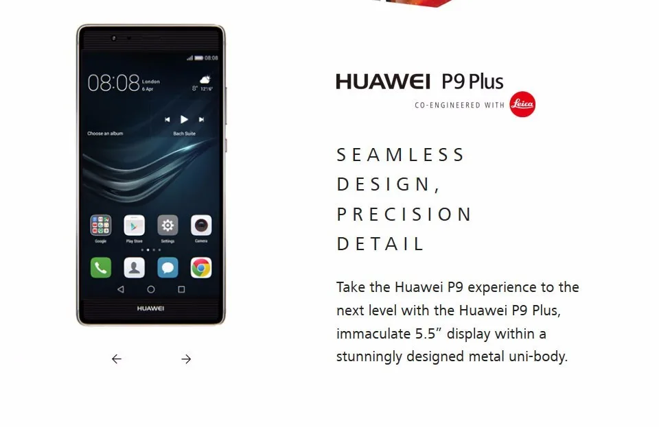 Мобильный телефон HuaWei P9 Plus, 4G LTE, Kirin 955, Android 6,0, 5,5 дюймов, FHD, 4 Гб ram, 128 ГБ rom, МП, отпечаток пальца, сила прикосновения
