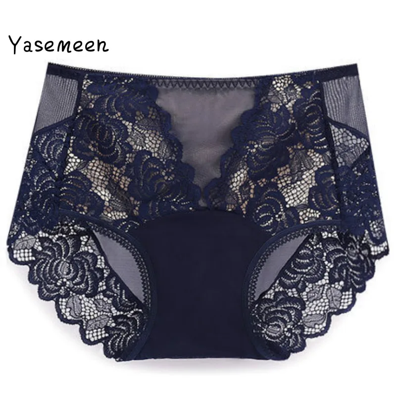 

Yasemeen Tasparent Lace Sexy Panties Top Quality Sexy Lace Panties Mid-waist Lace Underwear for Women Plus Size XXL