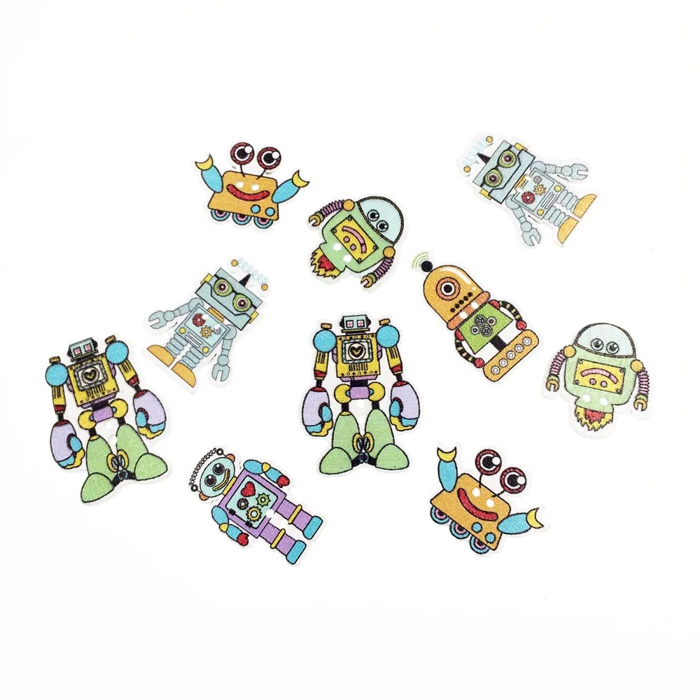 50 шт робот DIY деревянные кнопки для одежды аксессуары скрапбукинга декоративные