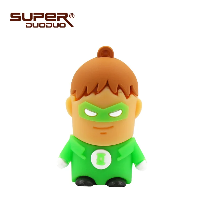 M2-Green Lantern В виде супергероев мультфильмов флешки, usb флеш-карта диск 64 ГБ 32 ГБ оперативной памяти, 16 Гб встроенной памяти, 8 Гб 4g забавные memory stick», «Человек-паук», «Капитан подарок cle usb - Цвет: M2-Green Lantern
