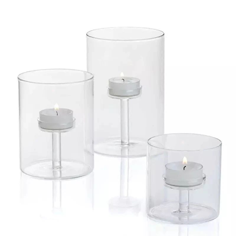 

Modern Simple Glass Candlestick Tea Tea Tea Candlestick Party Activities Wedding Bar Western Restaurant Decoration