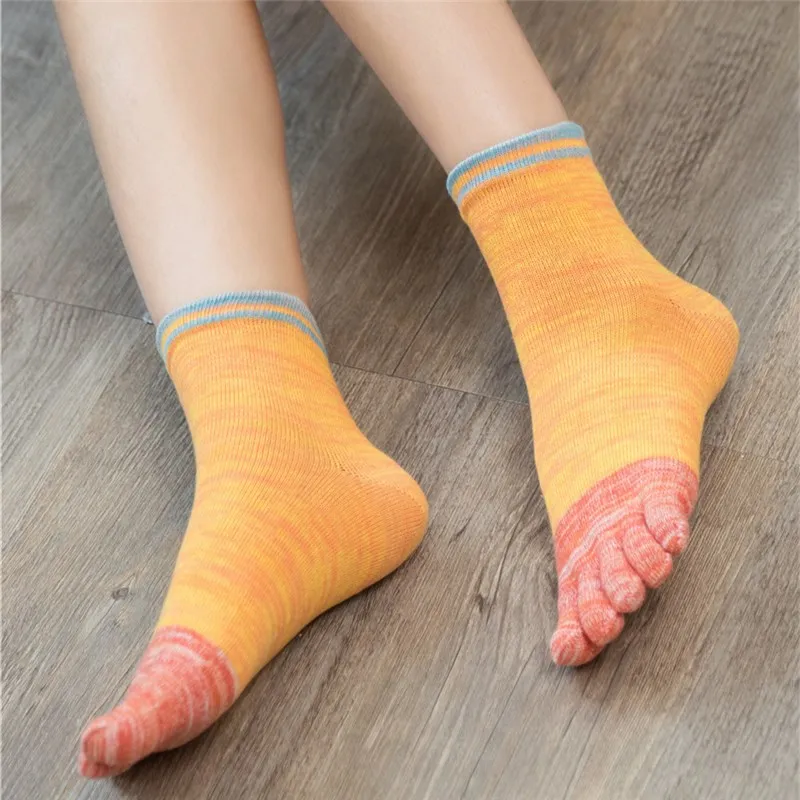 

3 Pairs Lady Five-finger Socks Women Cotton Four Seasons Toe Socks Casual Striped Kawaii Socks With Separate Toes