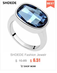 SHDEDE синий кристалл от Swarovski Шарм дизайнерское ювелирное модное обручальное кольцо для женщин-6871