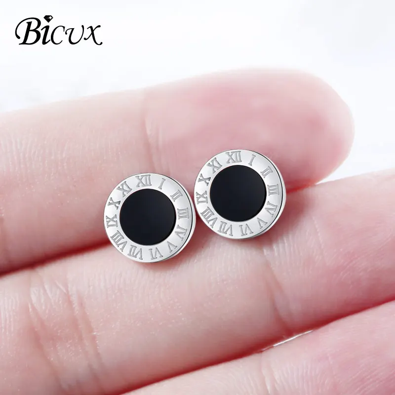 BICUX Titanium стали розового цвета: золотистый серебристый Цвет маленькие серьги