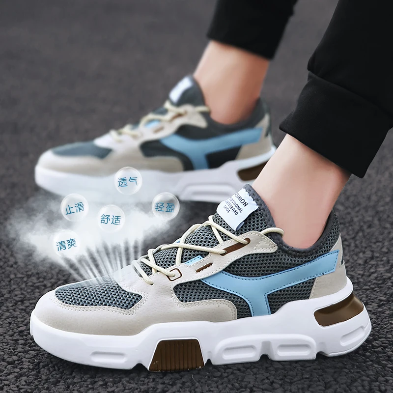 

New Spring Autumn casual shoes men size39-44 sneaker trendy comfortable mesh fashion lace-up Adult men shoes zapatos hombre