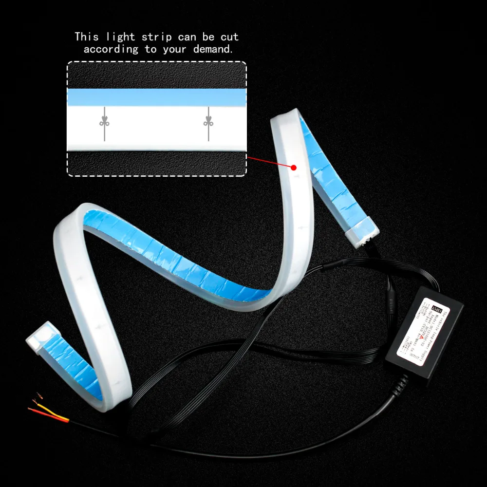 60 см DRL гибкий светодиодный фонарь дневные ходовые огни указатели поворота