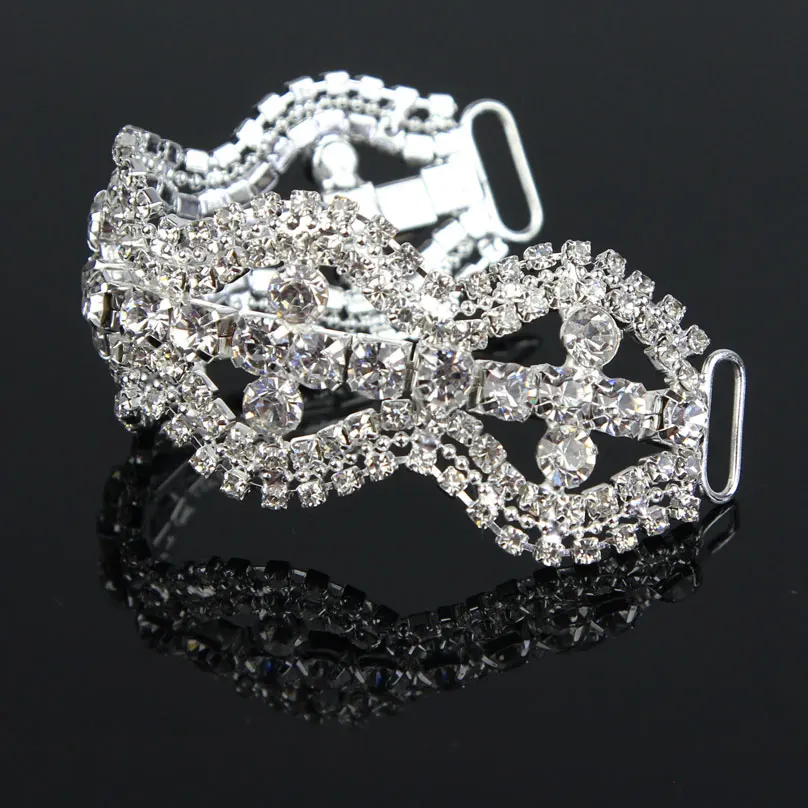 30 Pcs Rhinestone Bikini Connectors Buckle Chain Crystal Trim Trimming For Swimming Wear Decoration 12.3x3cm | Дом и сад