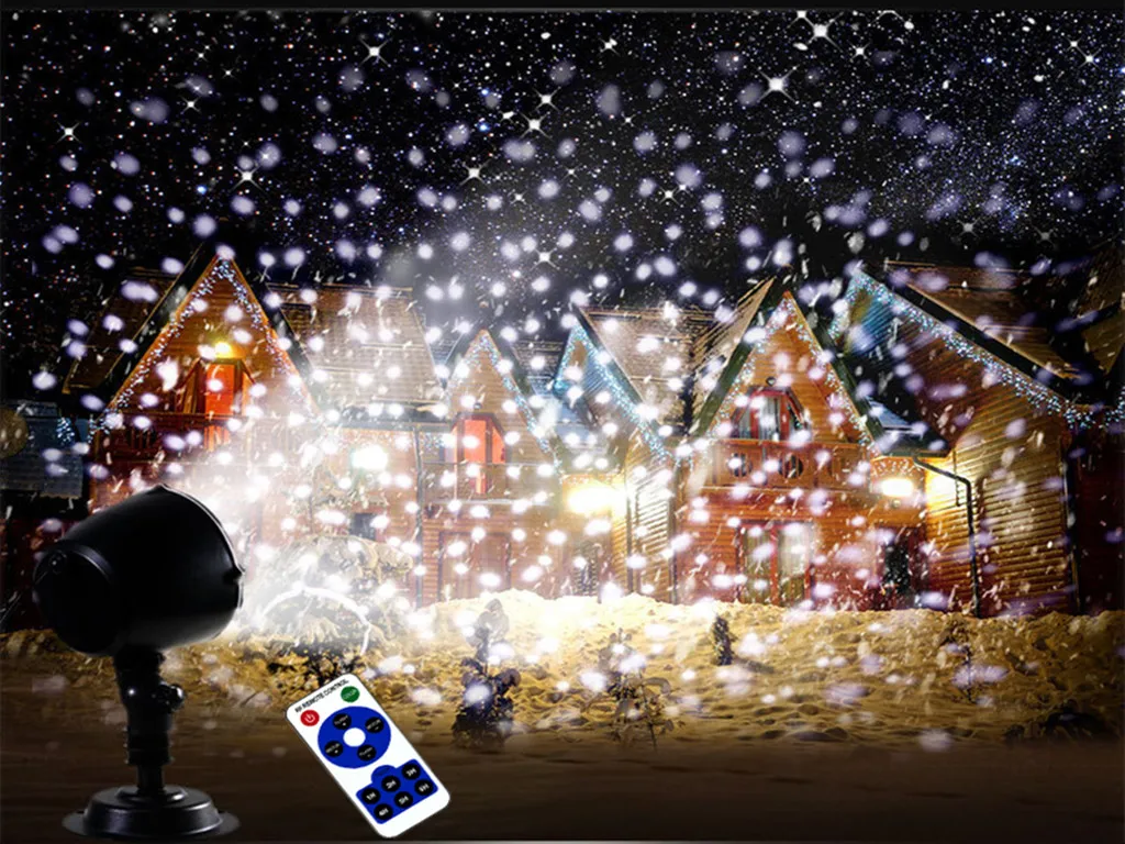 

Snowfall Laser Snow Light Snowflake Waterproof Outdoor Projector Moving Laser Christmas Lamp Projector Garden