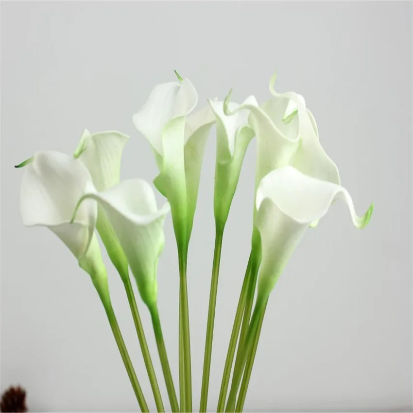 Искусственная Калла 10 шт./лот Лилия из ПВХ настоящий букет невесты цветок