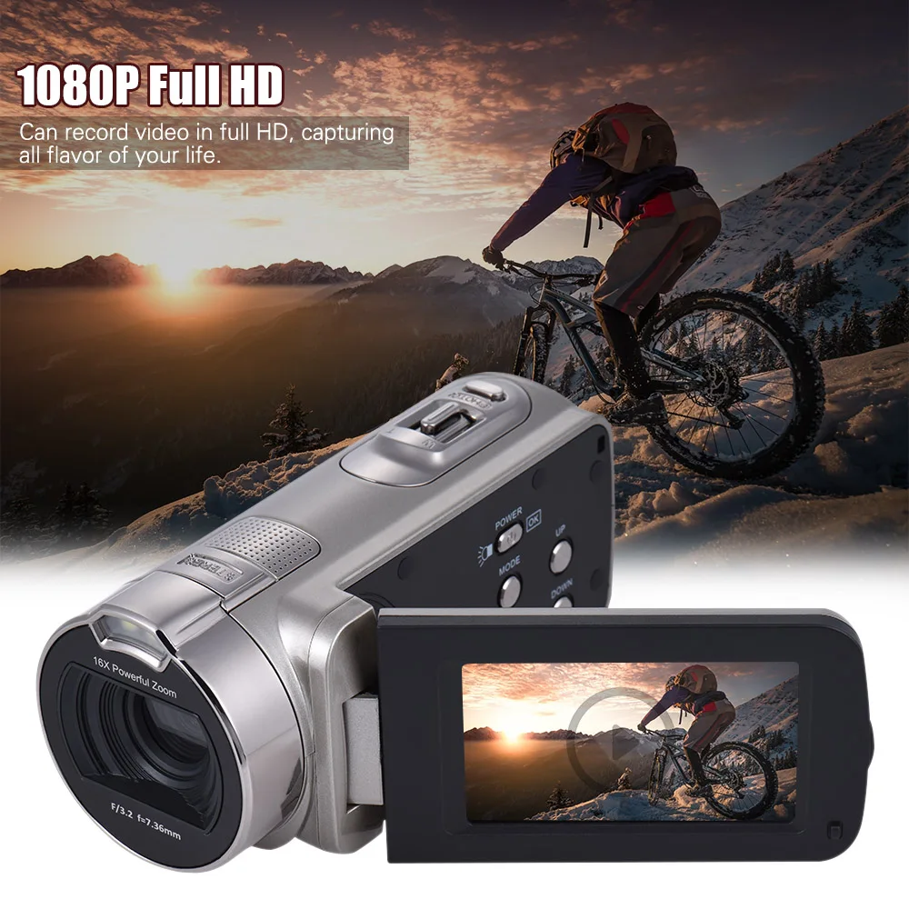 HDV-312 видеокамера Full HD 1080P Портативные видеокамеры видеокамера на большие расстояния бинокулярная камера+ 2,0 дюймовый ЖК-дисплей запись видео