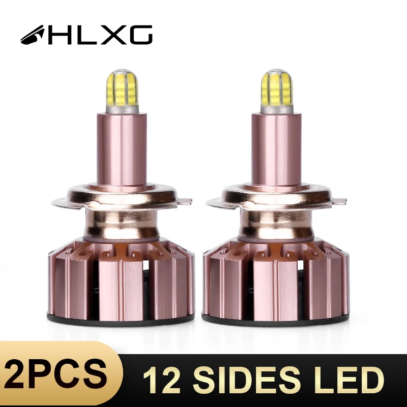 HLXG para Авто H1 H3 h7 H8 H9 H11 9005 9006 880 5202 9012 лампы фары из компактной стали автомобильные