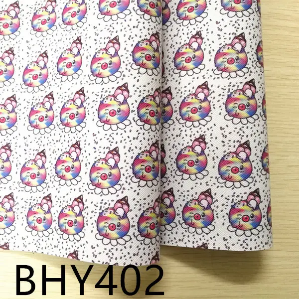 BHY402 7,6*12 дюймов мультфильм печати искусственная кожа для DIY аксессуары BHY396 - Цвет: BHY402