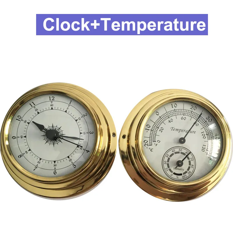 

D96 72x98mm Thermometer Hygrometer Barometer Watches Clock 2 Whole Set Weather Station Meter