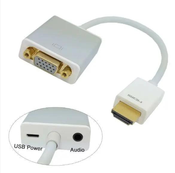 Выходной адаптер HDMI VGA с Micro USB и аудио для проектора монитора ТВ компьютера|to