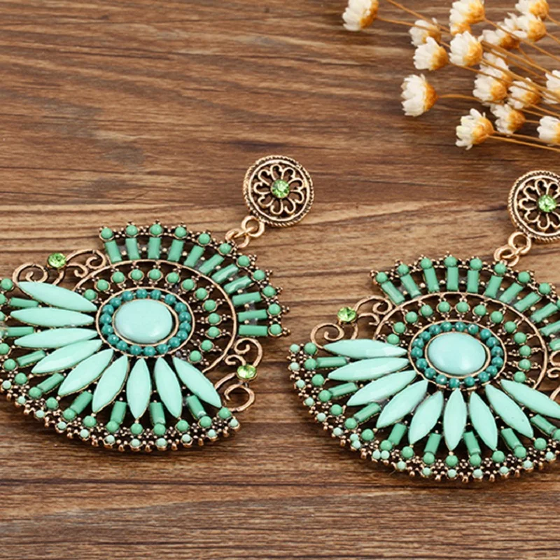 Женские Висячие серьги с большими кристаллами винтажные длинные висячие в