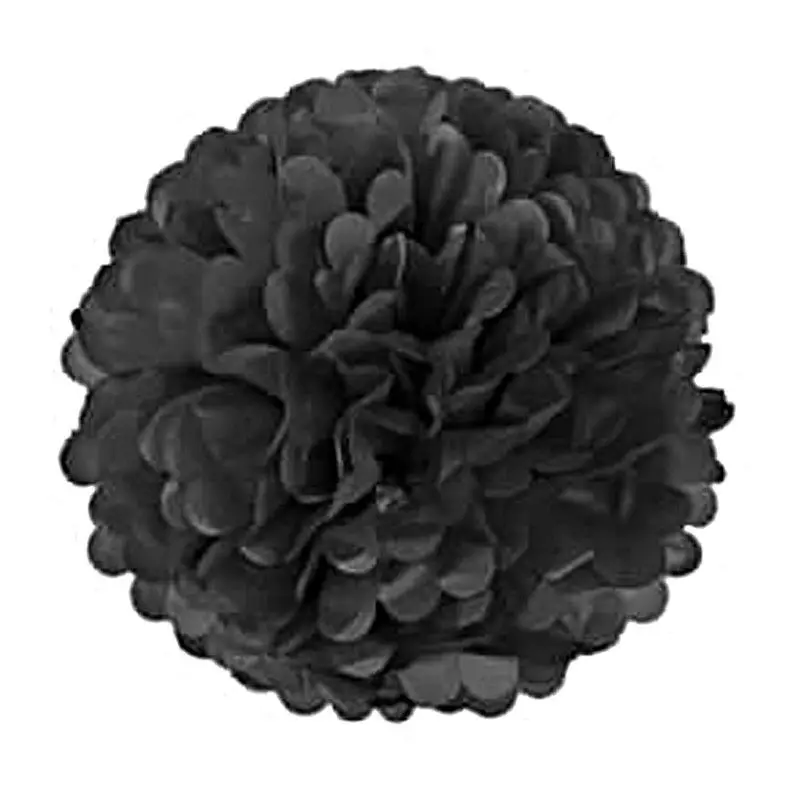 Black 1 шт., размер: 4/6/8/10/12 дюймов ткани Бумага помпоны для творчества DIY Ремесло Цветочные шары из бумаги для вечеринок и свадебных церемоний украшения дома поставки - Цвет: Black