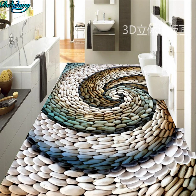 

beibehang Large Custom Made Romantic Pebble Family 3D Living Room Bedroom Kitchen Bathroom Floor Finished