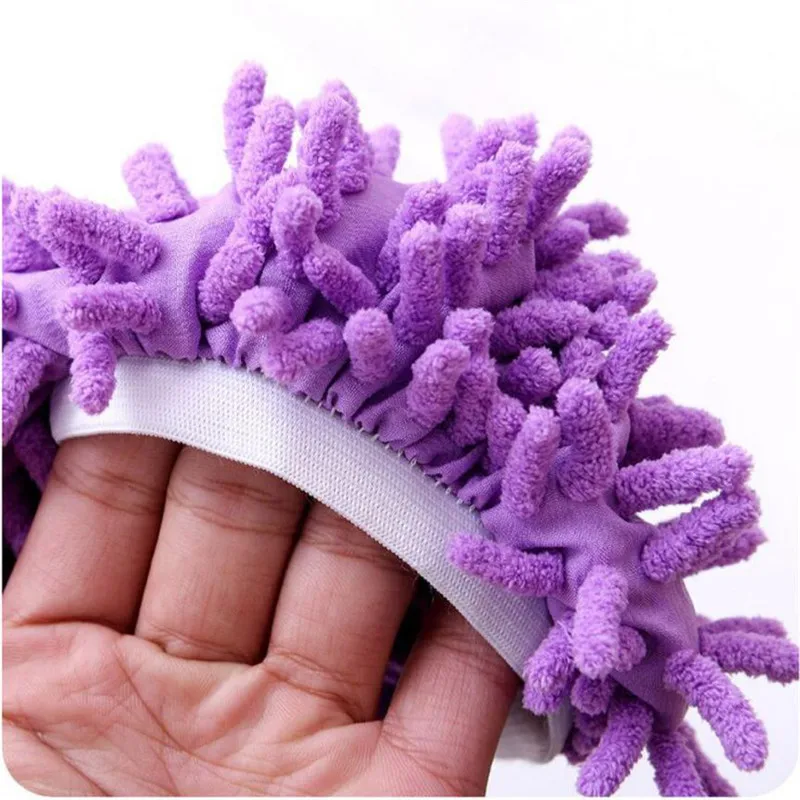 1 Pair Mop Slipper Floor Polishing Cover Cleaner lazy Dusting Cleaning Foot Shoes wearing mop household cleaner random color