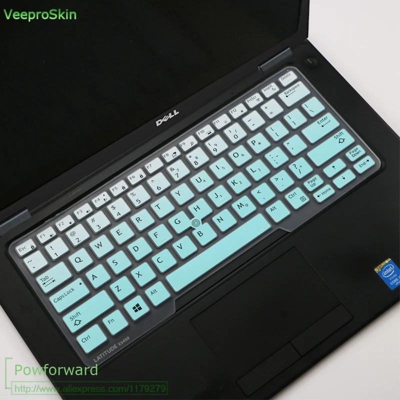 fademint Для Dell Latitude 14 E7450 E7470 E5470 E7480 5480 5490 7490 14 дюймов Силиконовая клавиатура для ноутбука кожного покрова - Цвет: fademint