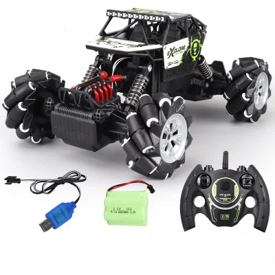 1/12 Масштаб RC трюковые автомобили на радио 2,4G 4CH RC багги Рок Гусеничный ролл автомобиль 360 градусов флип игрушки для детей - Цвет: Green