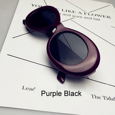 Purple Black Ralferty ретро овальные солнцезащитные очки модные солнцезащитные очки для мужчин и женщин Винтажные белые UV400 Солнцезащитные очки женские мужские очки - Цвет линз: Purple Black