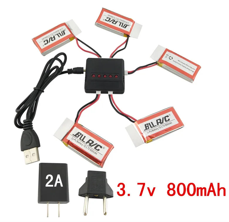 

SYMA X5C X5C-1 X5S X5SC X5SW V931 SS40 FQ36 T32 T5W H42 four-axis aircraft 5PCS 3.7V 800mah lithium battery and 5-in-1 charger
