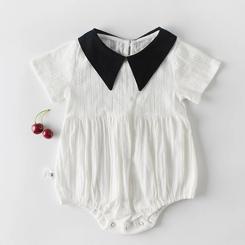 82064 White Новинка года, комбинезоны с цветами для маленьких девочек+ детская лента для волос, одежда для девочек детские хлопковые комбинезоны в винтажном стиле, Одежда для новорожденных девочек - Цвет: 82064 White