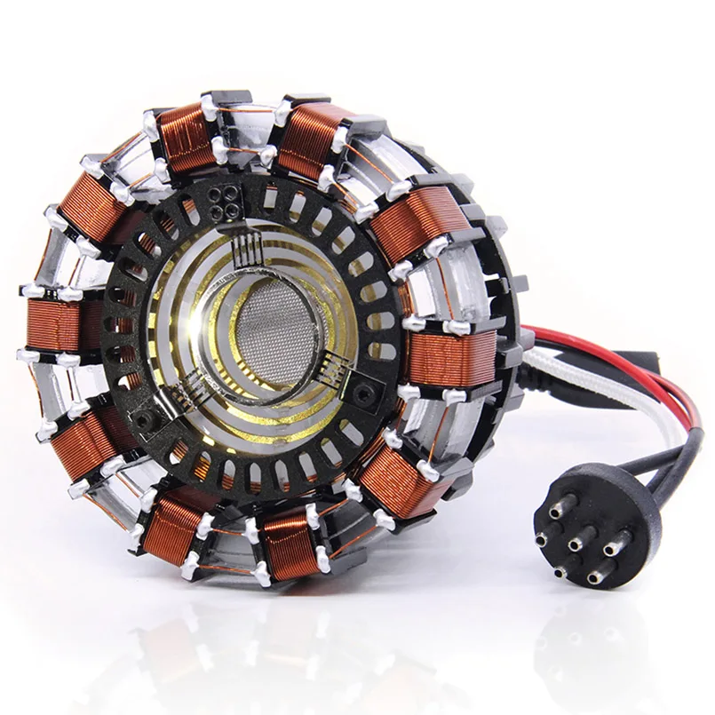 Need Assembly Мстители 1:1 Железный человек дуга реактор Prop Repica фигурка игрушки DIY дистанционный светильник DIY Arc MK Железный человек модель собранная нагрудная лампа - Цвет: Need Assembly