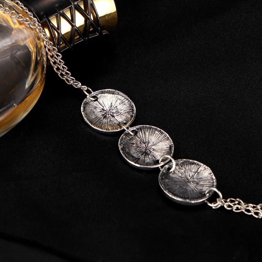 Антикварные серебряного цвета многослойный цепочка ножные браслеты для женщин