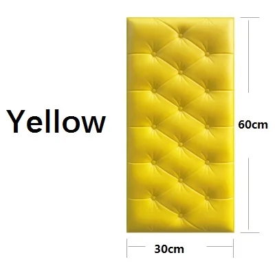 Yellow Современные DIY самоклеющиеся 3D обои из искусственной кожи ПЭ пены ПВХ водонепроницаемые настенные панели стикеры Детская комната спальня домашний Декор наклейки - Цвет: Yellow