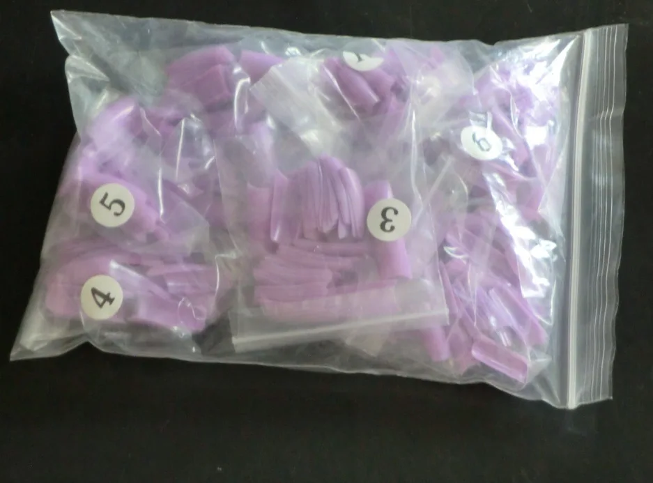 

Purple Lady Color Professional Salon Manicure/nail French Nail Tips 500tips/Pack 10 Sizes Acrylic Color French Nail Art Tips
