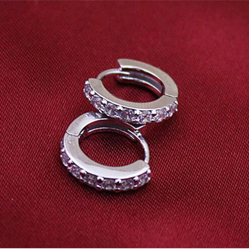 925 пробы серебряные серьги сверкающий Циркон в один ряд серьги-гвоздики для женщин женские модные ювелирные изделия подарок на день рождения