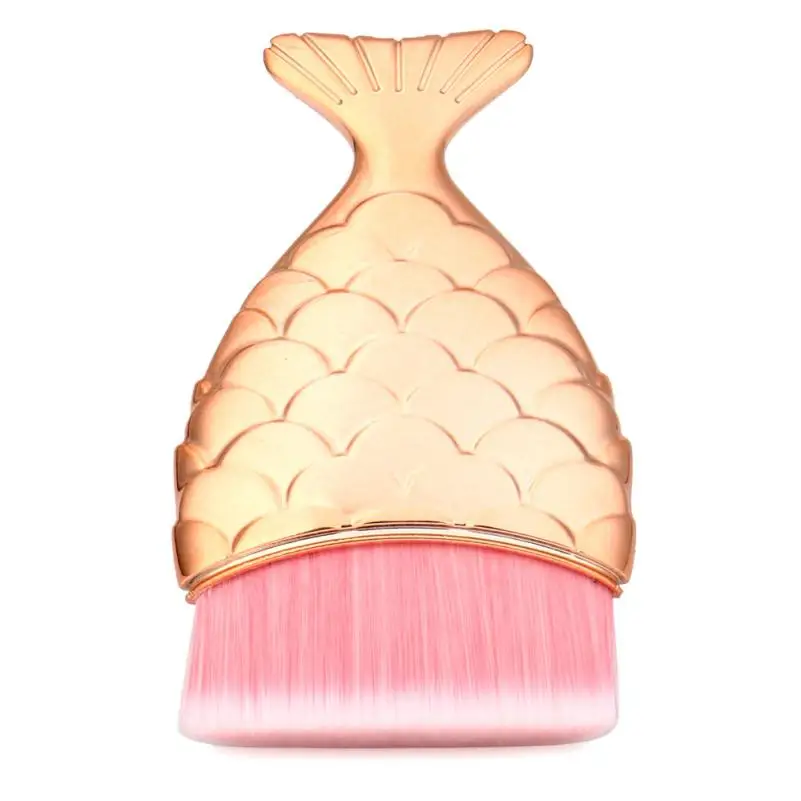 Makeup Brush A 1 шт./2 шт. многофункциональные кисти для макияжа русалки рыбий хвост пудра-основа Румяна Косметическая Кисть для макияжа розовое золото+ розовый C528 - Handle Color: Makeup Brush A
