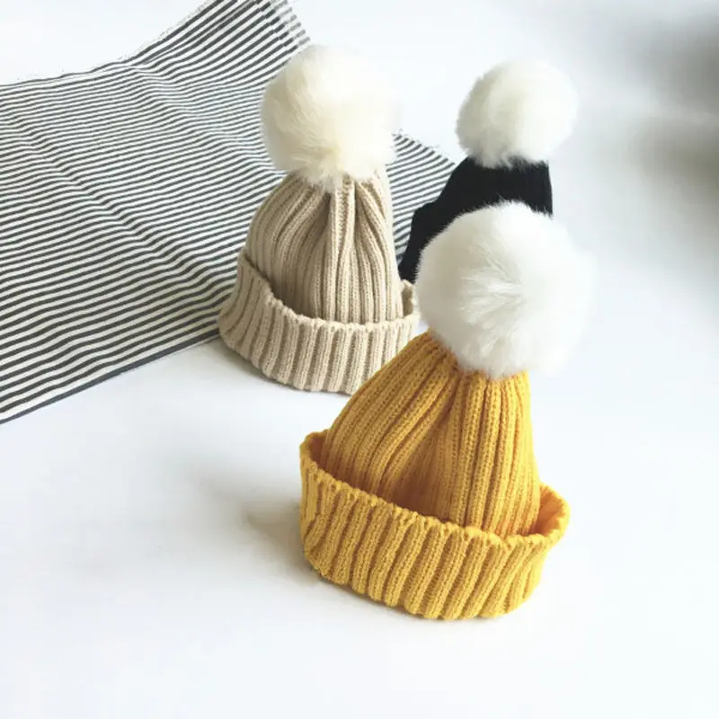 Pudcoco 2019 Brand New Kids Baby Soft Cotton Beanie Girl Boy Knit Hat Toddler Infant Fur Warm Cap | Детская одежда и обувь