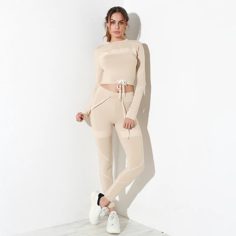 2018 Новый сетчатый тренировочный костюм печворк укороченный топ с капюшоном