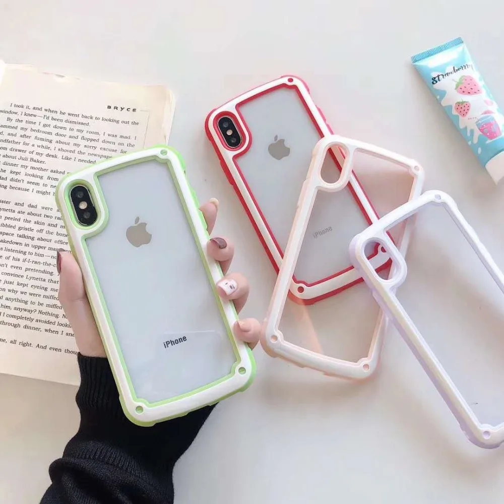GlamPhoneCase цветной прозрачный чехол для iPhone XS Max XR X 8plus 8 7plus 7 6 S/6 Plus жесткий | Мобильные