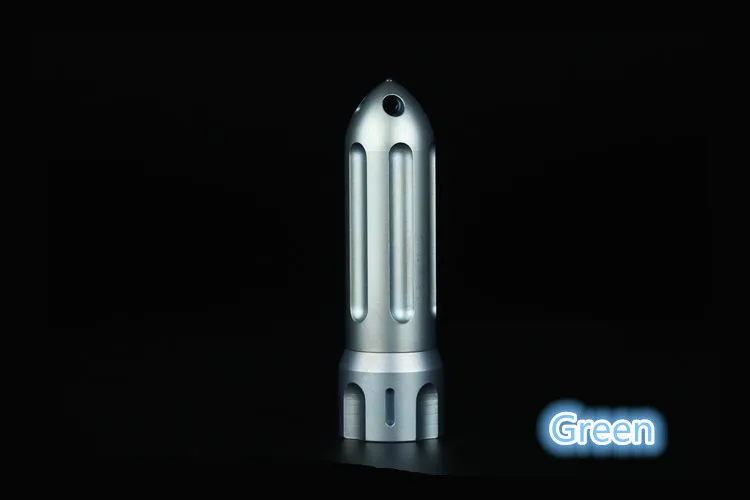 Green 1 шт. EDC Титан сплав ракета Водонепроницаемый мини хранения лекарств таблетки Бутылка брелок контейнер кулон может установить Тритий трубки - Цвет: Green