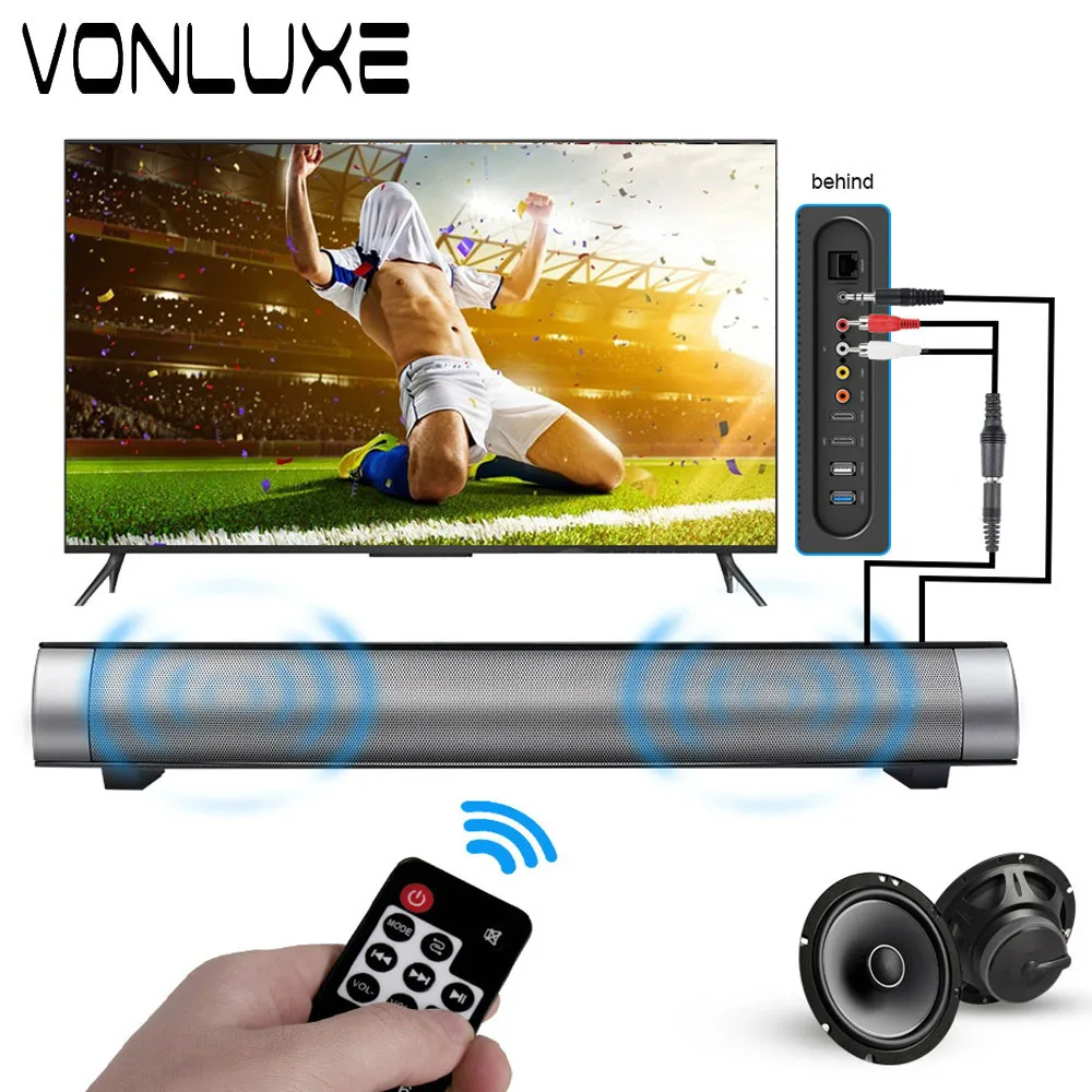 Vonluxe Bluetooth Колонки для компьютерные колонки дома Театр Para ТВ Саундбар тонкий