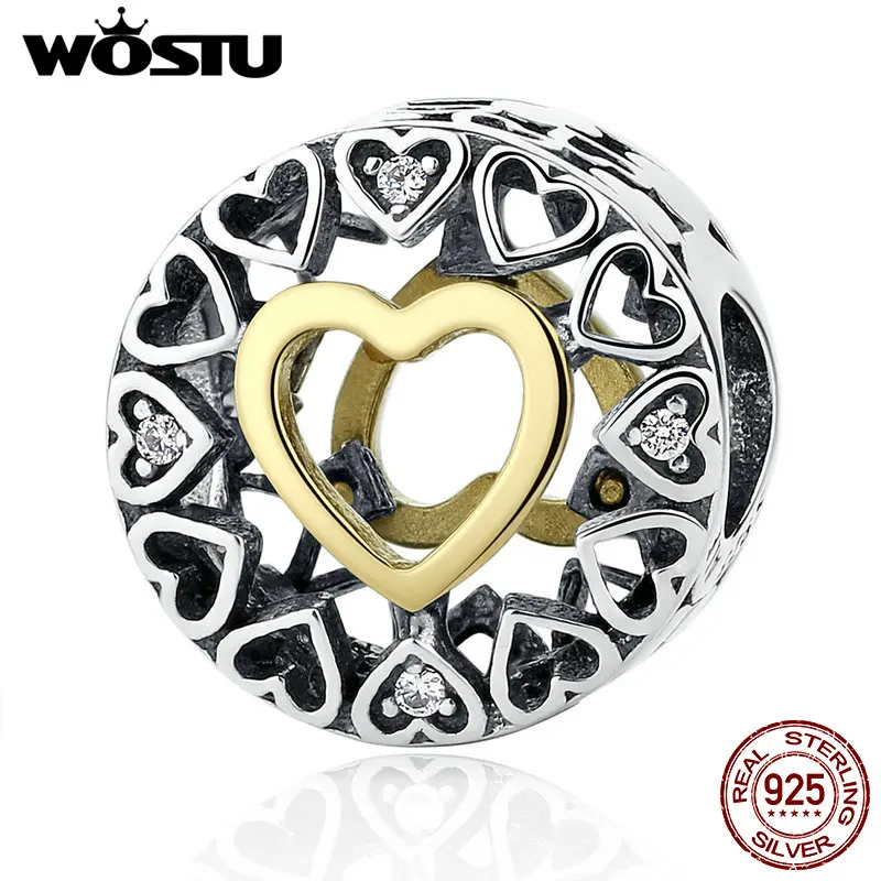 WOSTU Новая коллекция Loving Circle Beads Подвески для изготовления ювелирных изделий из натуральной 925 пробы серебра BLC050