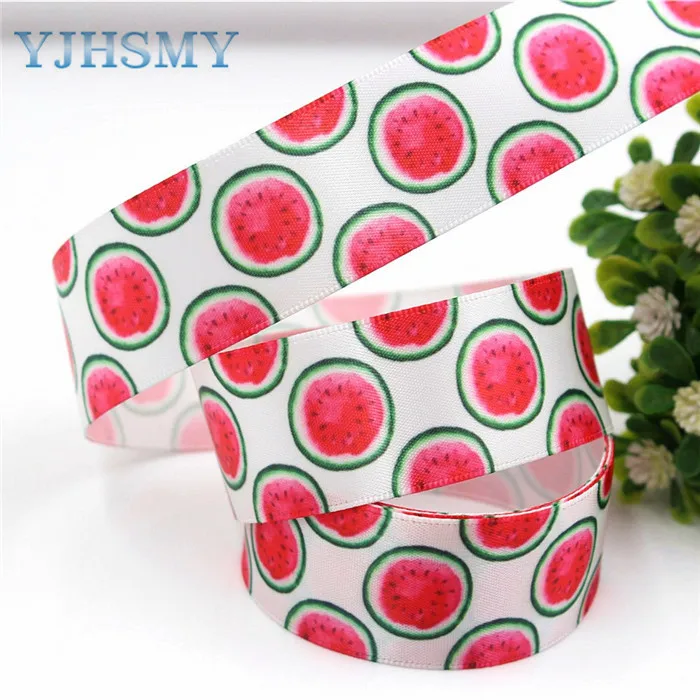 YJHAMY 179231, фрукты мультфильм атласные ленты, 25 мм, 10 ярдов лента для шитья, DIY головной убор аксессуары ручной работы материал - Цвет: 10