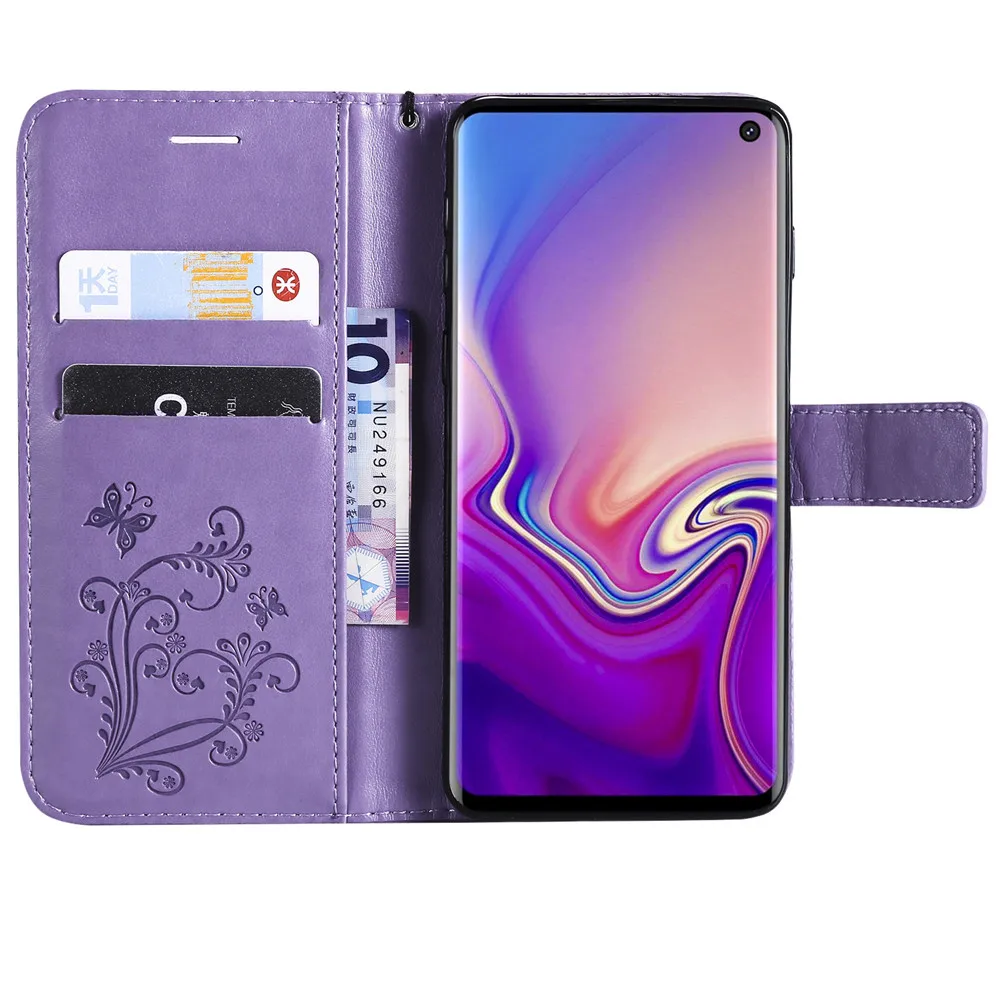 Кожаный флип кошелек книжная полка для samsung Galaxy S10 5G S10E S9 S8 S7 S6 Edge Plus Note 9 8 слотов