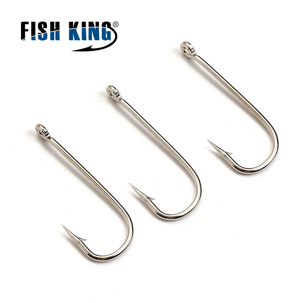 FISH KING 2335 круглый крючок из углеродистой стали 100 шт./лот 10 #-20 # острый с бородкой